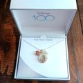 Disney Jewelry | Disney 100th Anniversary Necklace Belle With Rose And Books. New In Box | Color: Gold/Silver | Size: Os