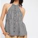 Free People Tops | Free People Take It Easy Gingham Halter Top - Black & White | Color: Black/White | Size: S