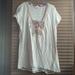 Anthropologie Tops | Anthropologie Bobo Flowy Slub Pom Pom T-Shirt L Large | Color: Brown/White | Size: L