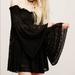 Free People Dresses | Free People M Black Boho Dress Off Shoulder Festival Mini Babydoll Tunic Lace | Color: Black | Size: M