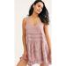 Free People Dresses | Intimately Free People Lace & Voile Trapeze Slip Dress Tunic Muave Pink | Color: Pink | Size: S