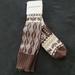 Free People Accessories | Free People Womens Fair Isle Over-The-Knee Socks Brown Cream Tan Fit Sz 6-11 Nwt | Color: Brown | Size: Os