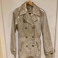 Michael Kors Jackets & Coats | Michael Kors Leather Gold Metallic Trench Coat | Color: Cream/Gold | Size: 4