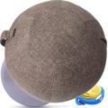 XXL Chair Exercise Ball Office Chair Explosion-Proof Balance Ball Adults Sitting For Home, Gym, Workout Birthing Fitness Stability Excersize Ball (Color : Brown, Size : 55cm/21.6in)