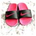 Nike Shoes | Nike Slides - Girls | Color: Black/Pink | Size: 11g