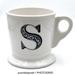 Anthropologie Dining | Letter “S” Monogram Initial White Ceramic Anthropologie Coffee Cup Mug | Color: Black/White | Size: See Listing Details