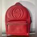 Gucci Bags | Gucci Red Soho Leather Chain Backpack/Bag | Color: Red | Size: 10 In X 13 In X 4 In