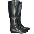 Gucci Shoes | Gucci Black Leather Zip Up Knee Length Boots -Size 8 Us 38 C Eu | Color: Black/Gold | Size: 38eu