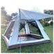 Camping Tent Double Doors and Four Windows,Insect Proof Large Tent, Light and Stable Tent Waterproof, for Hiking Backpacking 4 Man