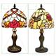 Tokira Tiffany Table Lamps for Living Room, Flower Pastoral Stained Glass Night Lights for Kids' Bedroom, 8 Inch Vintage Small Tiffany Lamp for Lounge