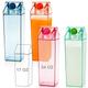 yarlung Set of 4 Milk Carton Water Bottle, 34 Oz Colorful Clear Plastic Milk Bottles Leakproof Square Milk Box Portable for Outdoor Sports Travel Camping, 4 Colors