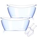 Ice Bucket 2 PCS,Acrylic Ice Buckets for Parties, Mimosa Bar Supplies Beverage Tub and Scoops for Champagne Beer Sparkling Wine Cocktails（5.5L）Extra Large Model (Blue)