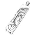 VOYADE S925 Sterling Silver Personalised Anitta Buddha Openwork Pendant, Men's Half Buddha Pendant Necklace,Silver,Pendant + Chain 50cm