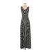 Athleta Casual Dress - Maxi: Black Chevron Dresses - Women's Size Small