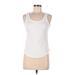 Ann Taylor LOFT Sleeveless T-Shirt: White Tops - Women's Size Medium