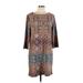 Isle By Melis Kozan Casual Dress - Shift: Brown Paisley Dresses - New - Women's Size X-Large