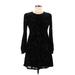 Calvin Klein Casual Dress: Black Jacquard Dresses - Women's Size 6 Petite