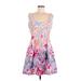 Nine West Casual Dress: Pink Floral Motif Dresses - Women's Size 6