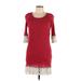 Umgee Casual Dress - Sweater Dress: Burgundy Dresses - Women's Size Large