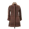 Free People Jacket: Mid-Length Brown Marled Jackets & Outerwear - Women's Size X-Small