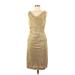 Lauren by Ralph Lauren Cocktail Dress - Sheath: Gold Marled Dresses - Women's Size 6