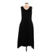 Anne Klein Casual Dress - Slip dress: Black Solid Dresses - Women's Size Large