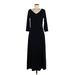 Newport News Casual Dress - Midi: Black Solid Dresses - Women's Size Medium