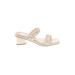 Dolce Vita Sandals: Slip On Chunky Heel Feminine Ivory Solid Shoes - Women's Size 8 - Open Toe