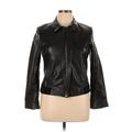 Talbots Leather Jacket: Black Jackets & Outerwear - Women's Size 14 Petite