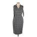 Calvin Klein Cocktail Dress - Sheath: Gray Grid Dresses - Women's Size 10