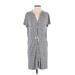 Lou & Grey for LOFT Casual Dress - Wrap: Gray Marled Dresses - Women's Size X-Small