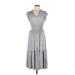 Rebecca Taylor Casual Dress - Midi: Gray Marled Dresses - Women's Size X-Small