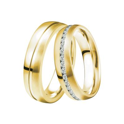 Trauring DOOSTI "Schmuck Geschenk Silber 925 Trauring Ehering Partnerring LIEBE" Gr. 56, gold (gelbgoldfarben), Fingerringe, 56, ohne Zirkonia, Silber 925 (Sterlingsilber), 6mm, wahlweise mit oder ohne Zirkonia Image