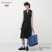 Women's Cotton Seersucker Belted Sleeveless Dress | Black | Small | UNIQLO US