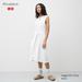 Women's Cotton Seersucker Belted Sleeveless Dress | White | Medium | UNIQLO US