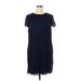 Maggy London Cocktail Dress - Shift: Blue Jacquard Dresses - Women's Size 14