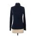 Lands' End Long Sleeve Turtleneck: Blue Solid Tops - Women's Size Small