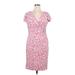 Lauren by Ralph Lauren Casual Dress - Wrap: Pink Floral Motif Dresses - Women's Size 16