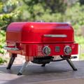 Kenmore 2-Burner Portable Tabletop Retro Gas Grill Aluminum/Cast Iron in Red | 15.15 H x 22.65 W x 18.67 D in | Wayfair KT-R40003-RD