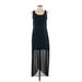 Silence and Noise Casual Dress - High/Low: Blue Dresses - Women's Size X-Small