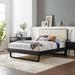 Bridgette Wood Platform Bed w/ Angular Frame by Modway Wood & /Upholstered/Polyester in Black/Brown | 48 H x 79.5 W x 83 D in | Wayfair
