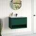 Wade Logan® Anspach 30" Wall-Mounted Single Bathroom Vanity Set Wood/Marble in Green | 19.7 H x 30 W x 18 D in | Wayfair