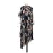 Hemant And Nandita Casual Dress: Black Floral Motif Dresses - Women's Size Medium