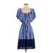 Raya Sun Casual Dress - Popover: Blue Tie-dye Dresses - Women's Size Small