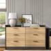 Ebern Designs Watervliet 6 Drawer 54.92" W Double Dresser Wood in Gray/Brown | 31.5 H x 54.92 W x 17.72 D in | Wayfair