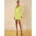 Women's Connie Faux Wrap Mini Dress in Yellow Plum / XL | BCBGMAXAZRIA