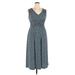 Daisy Fuentes Casual Dress: Blue Dresses - Women's Size Large