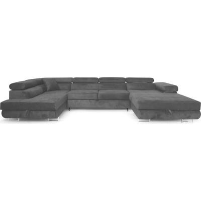 Ecksofa Aller U XXL-Ecksofa mit Schlaffunktion und zwei Bettkasten in Dunkelgrau, linke Seite Image
