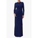 Ruffle Long Sleeve Sheath Gown