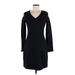 Theory Casual Dress - Sweater Dress: Black Marled Dresses - Women's Size 6